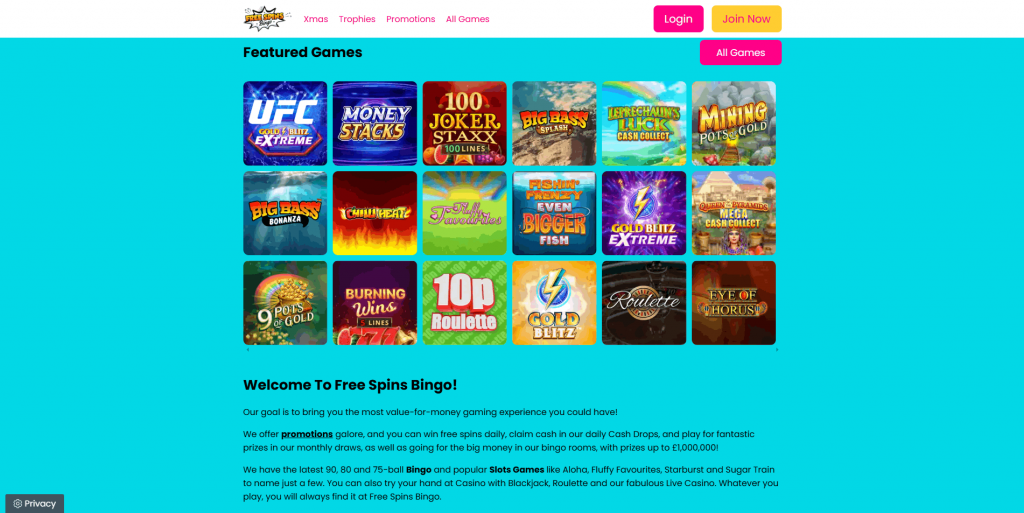 Free Spins Bingo Casino